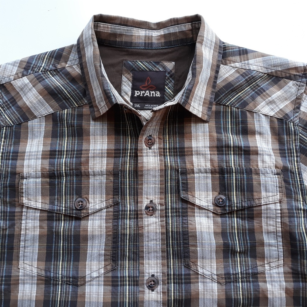 Prana Mens Hike Shirt Size Small S Plaid